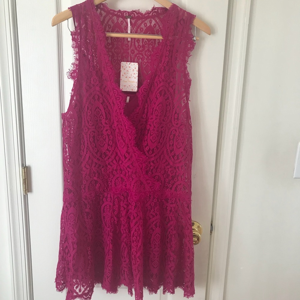 NWT Free People Heart in Two Lace Minidress M